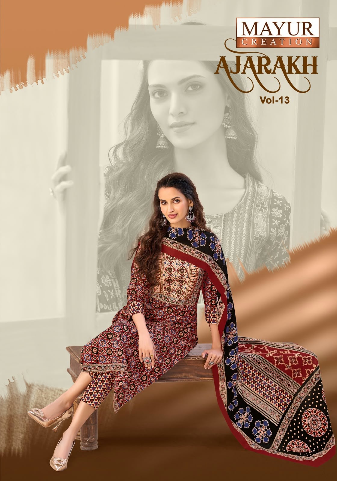 MAYUR CREATION AJARAKH VOL 13 DESIGNER PAKISTANI SUIT COLLECTION (#32156)