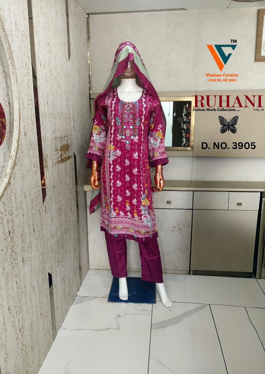 VANDANA RUHANI VOL 39 DESIGNER PAKISTANI SUITS FOR WOMEN - Image 3